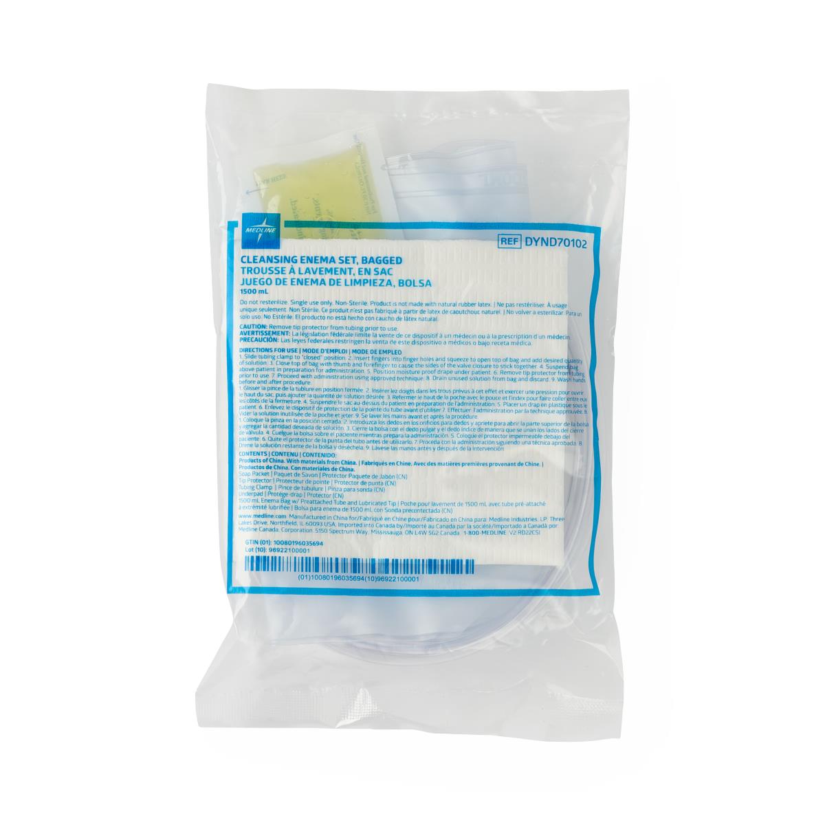 Medline Enema Bag Set 1500 Ml