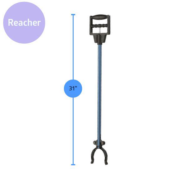 3 Piece Daily Living Aid Kit With Cane (mds86430wh) Reacher (mds86031rceh) And Shoehorn (mdsr020006) Each