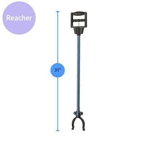 3 Piece Daily Living Aid Kit With Cane (mds86430wh) Reacher (mds86031rceh) And Shoehorn (mdsr020006) Each
