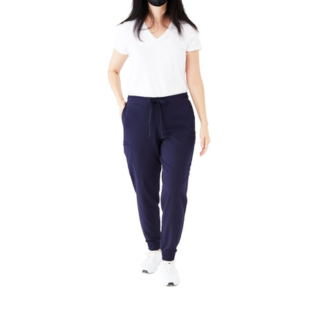 First AVE Women's 7-Pocket Jogger-Style Scrub Pant Navy