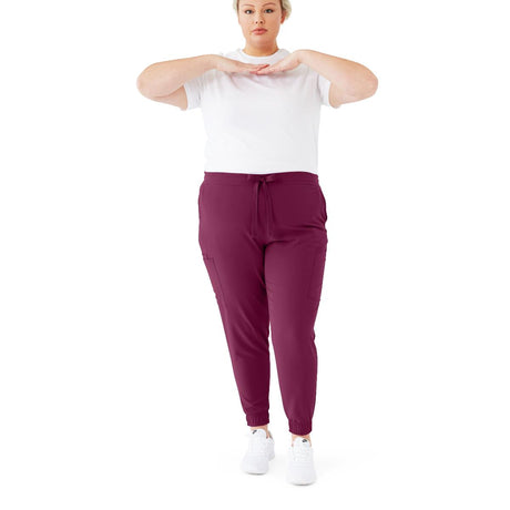 First AVE Women's 7-Pocket Jogger-Style Scrub Pant Wine