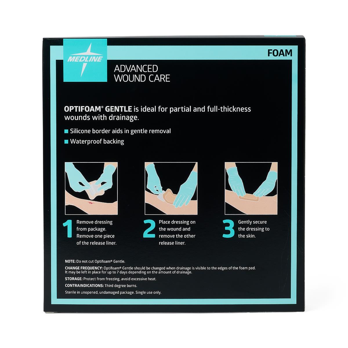 Optifoam Gentle Foam Wound Dressings with Silicone Adhesive Border