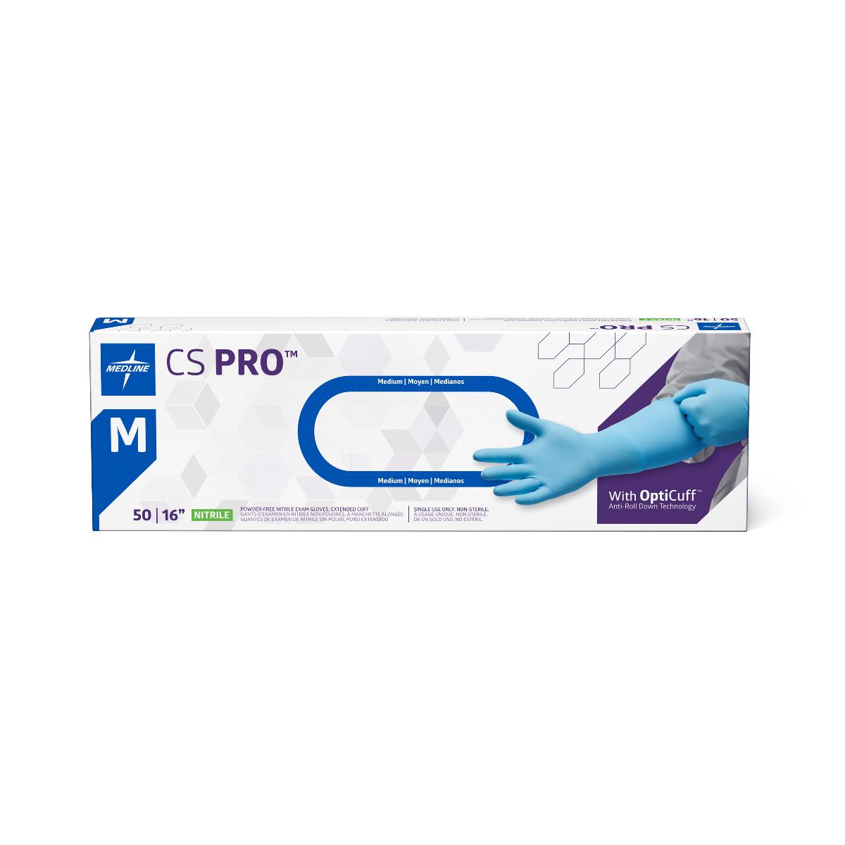 CS Pro Powder-free Nitrile Exam Glove Extended Cuff 16"