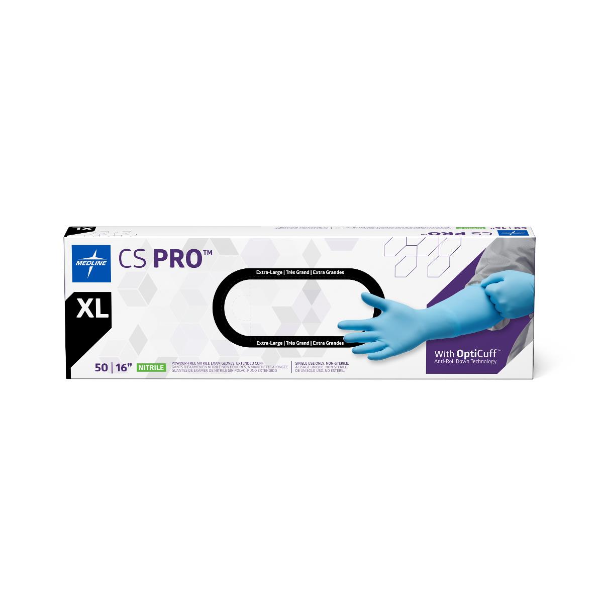 CS Pro Powder-free Nitrile Exam Glove Extended Cuff 16"