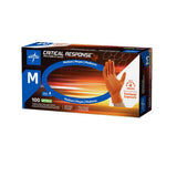 Critical Response Powder-free Nitrile Exam Gloves Orange Medium