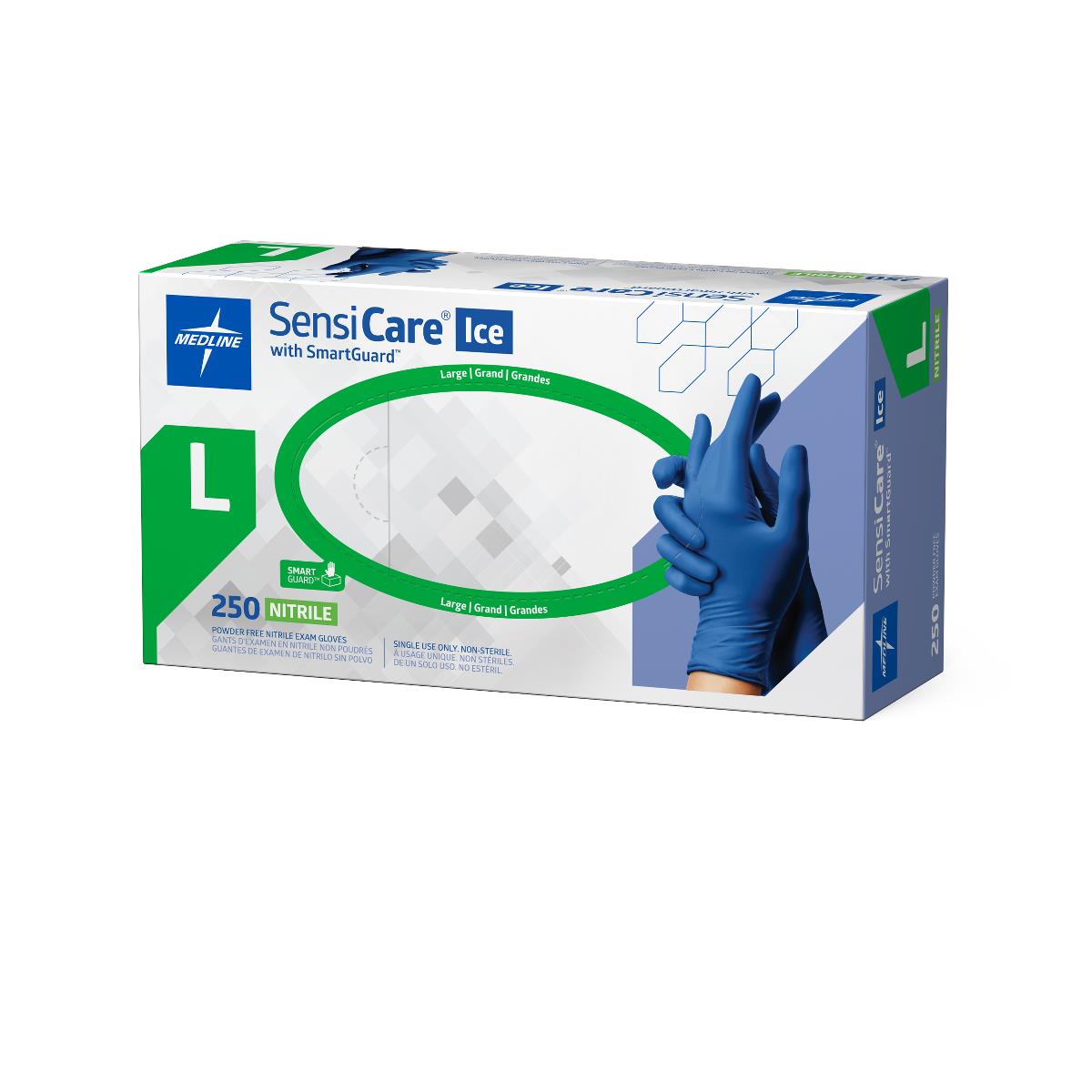 SensiCare Ice Blue Powder-Free Nitrile Exam Gloves