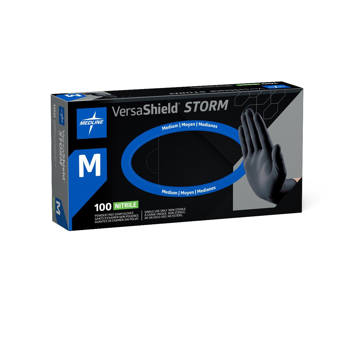 VersaShield Storm Powder-Free Nitrile Exam Gloves Black