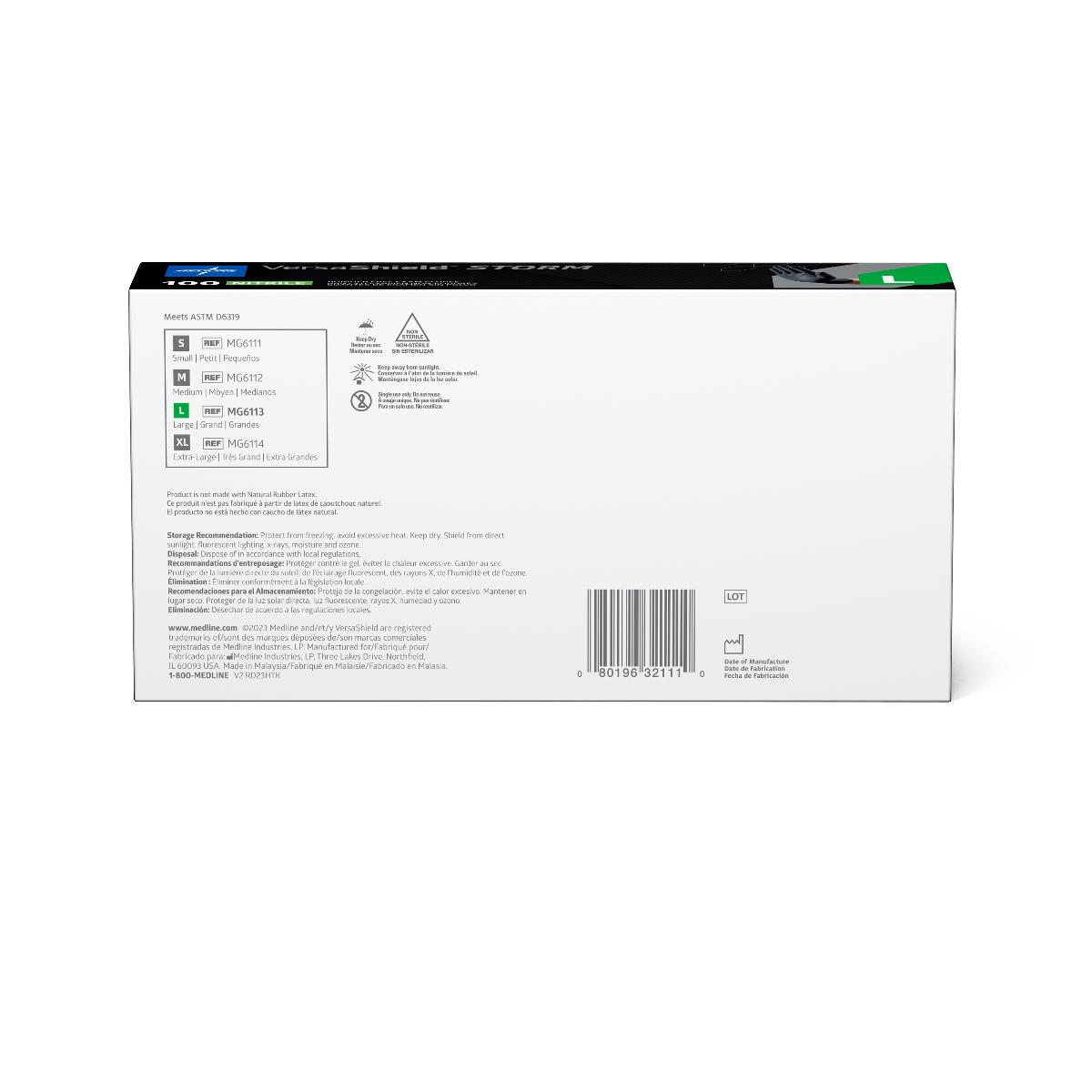 VersaShield Storm Powder-Free Nitrile Exam Gloves Black
