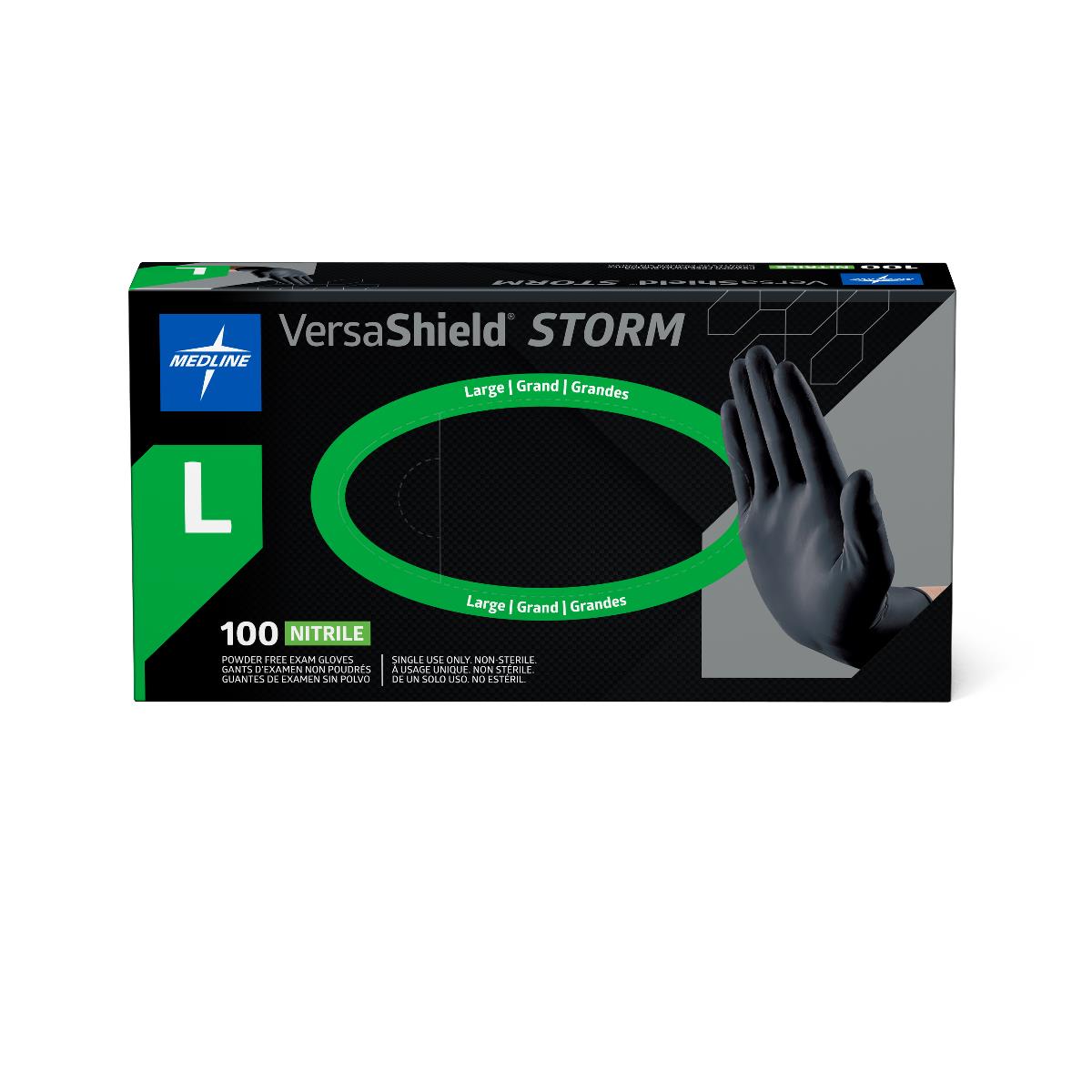 VersaShield Storm Powder-Free Nitrile Exam Gloves Black
