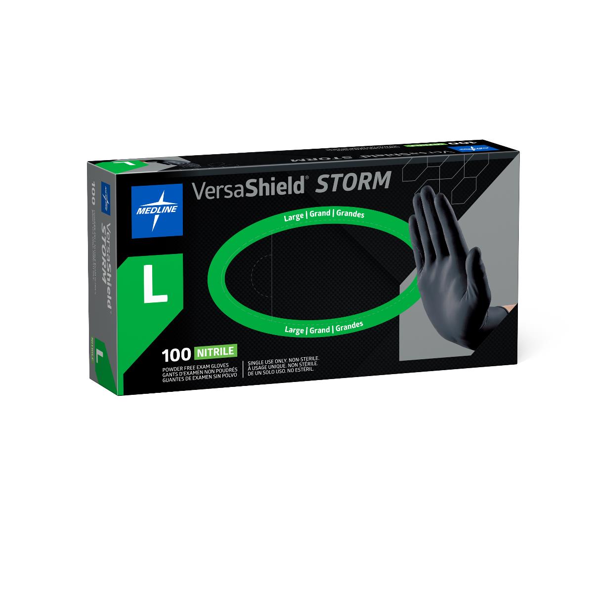 VersaShield Storm Powder-Free Nitrile Exam Gloves Black