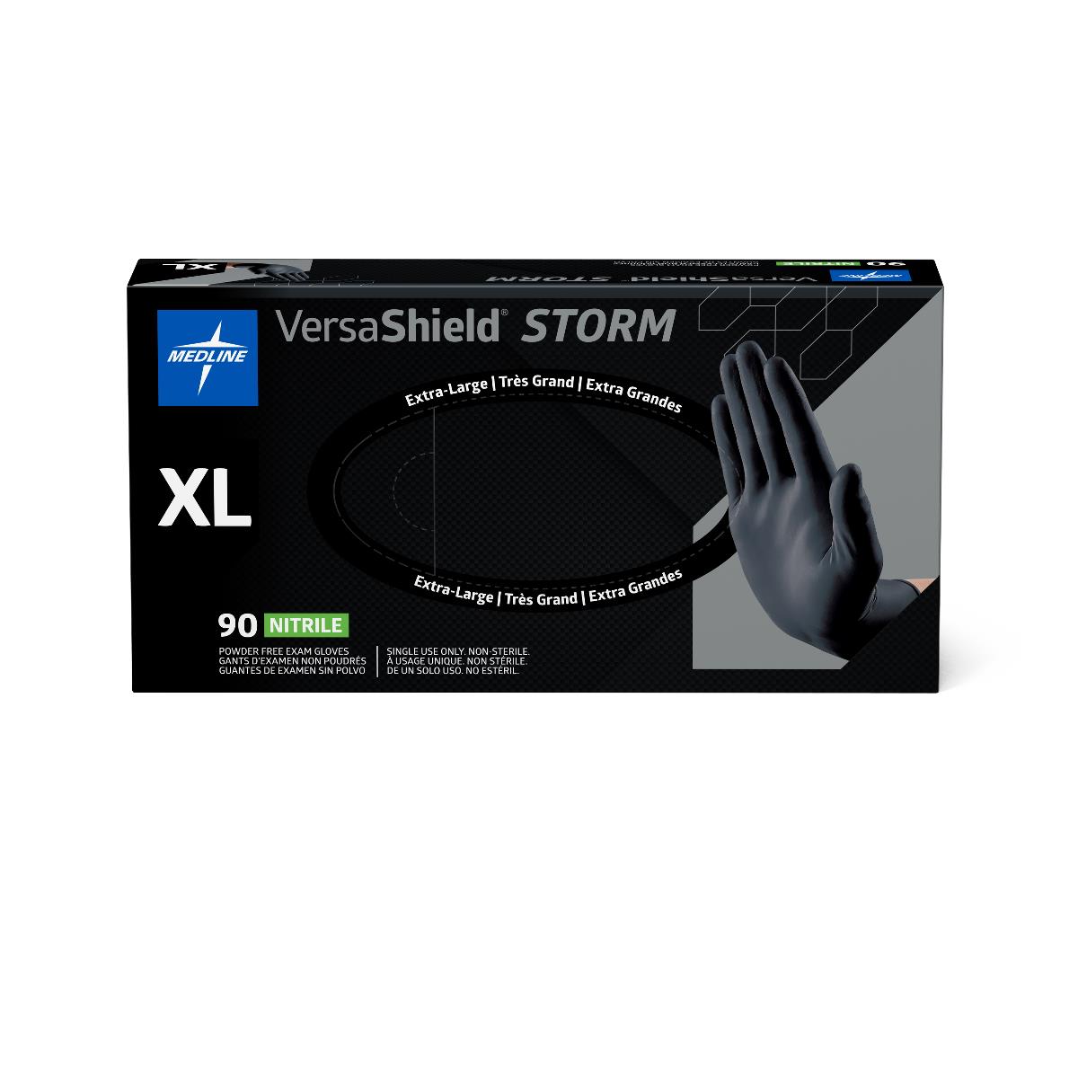 VersaShield Storm Powder-Free Nitrile Exam Gloves Black