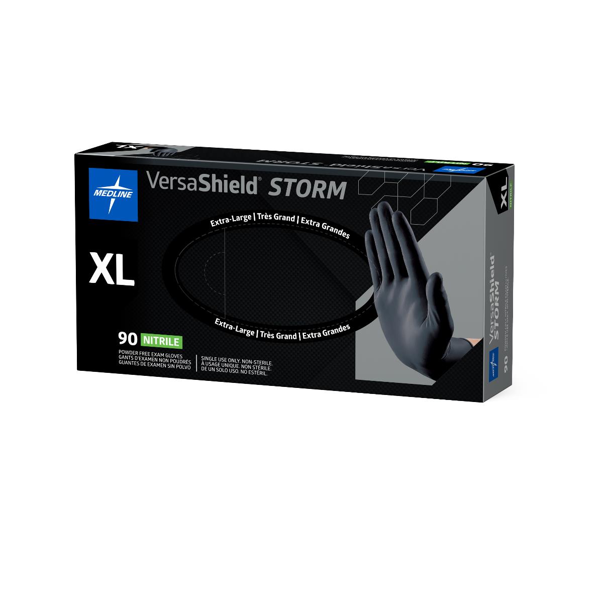 VersaShield Storm Powder-Free Nitrile Exam Gloves Black