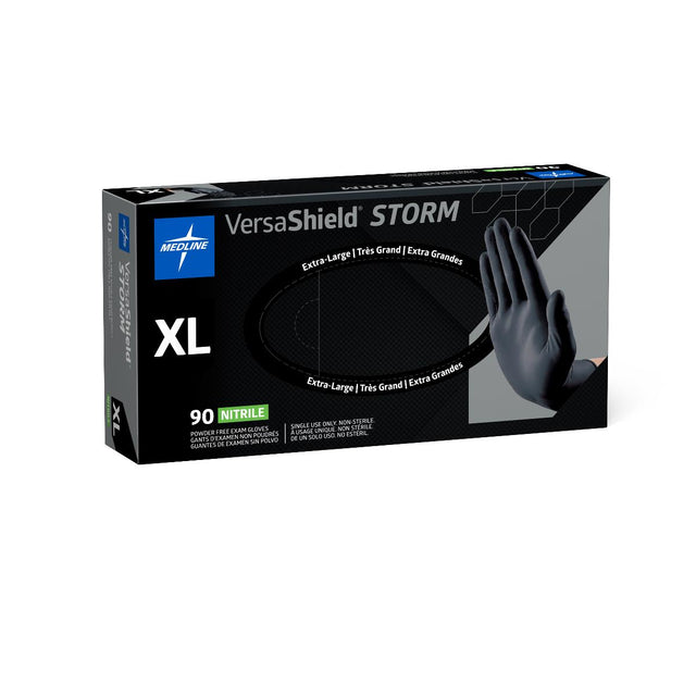 Versashield Storm Powder-free Nitrile Exam Gloves Black - BeHope