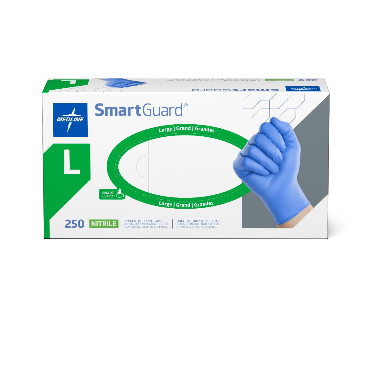 SmartGuard Nitrile Exam Gloves Blue Powder-free