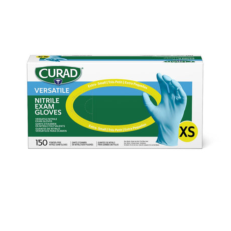 CURAD Powder-Free Textured Nitrile Exam Gloves Blue