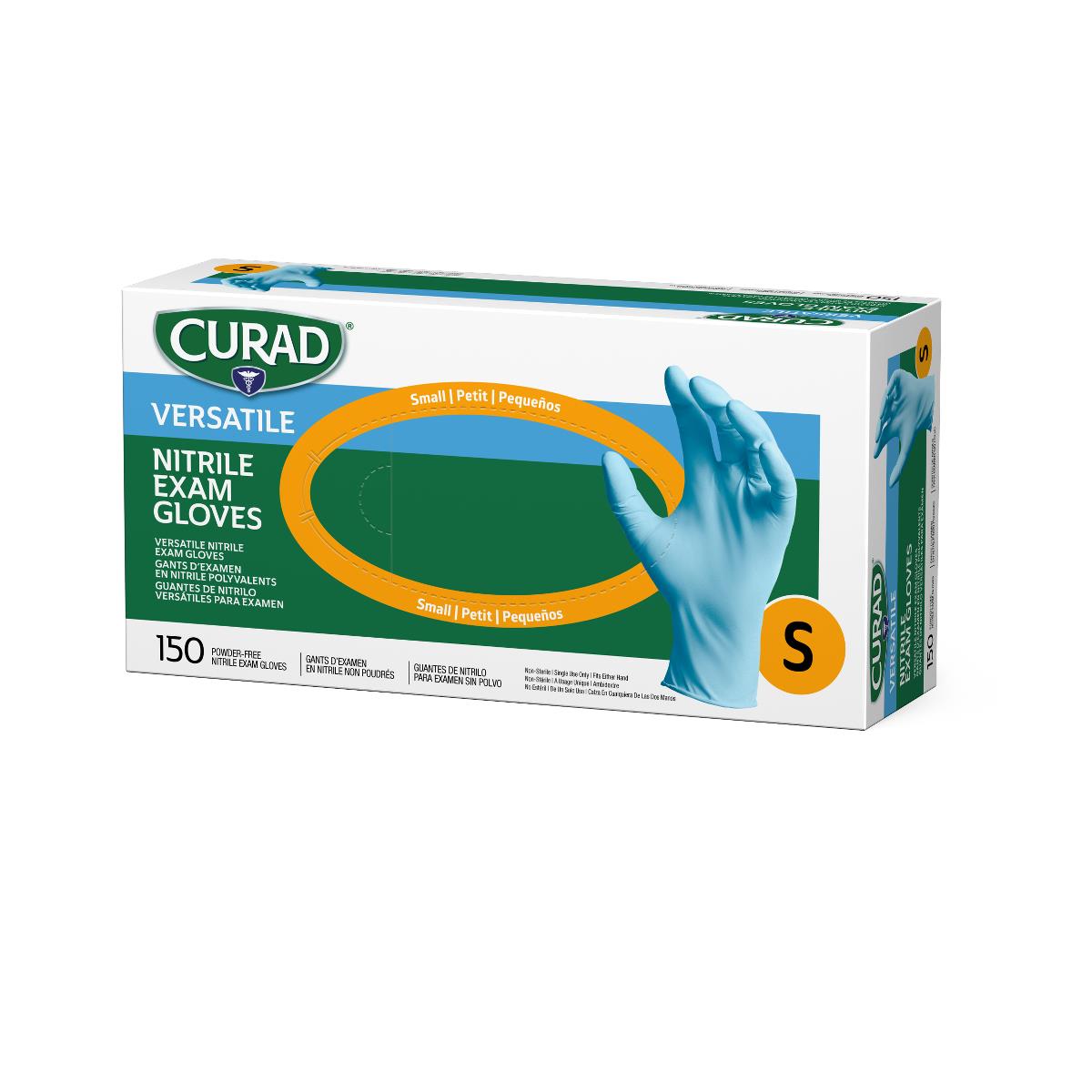 CURAD Powder-Free Textured Nitrile Exam Gloves Blue