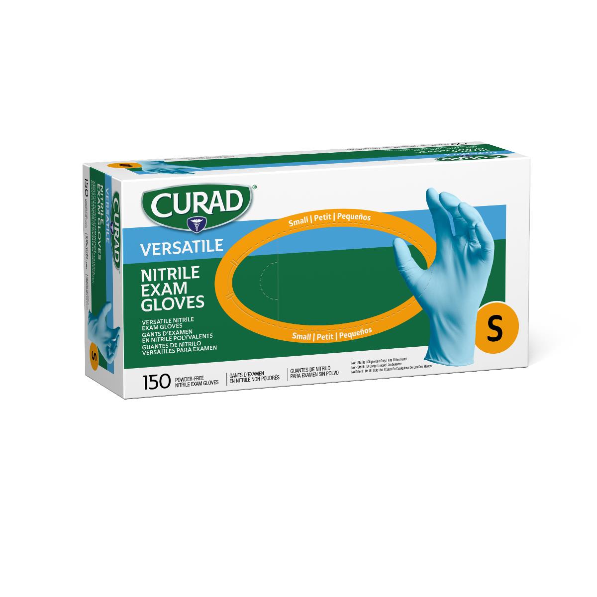 CURAD Powder-Free Textured Nitrile Exam Gloves Blue