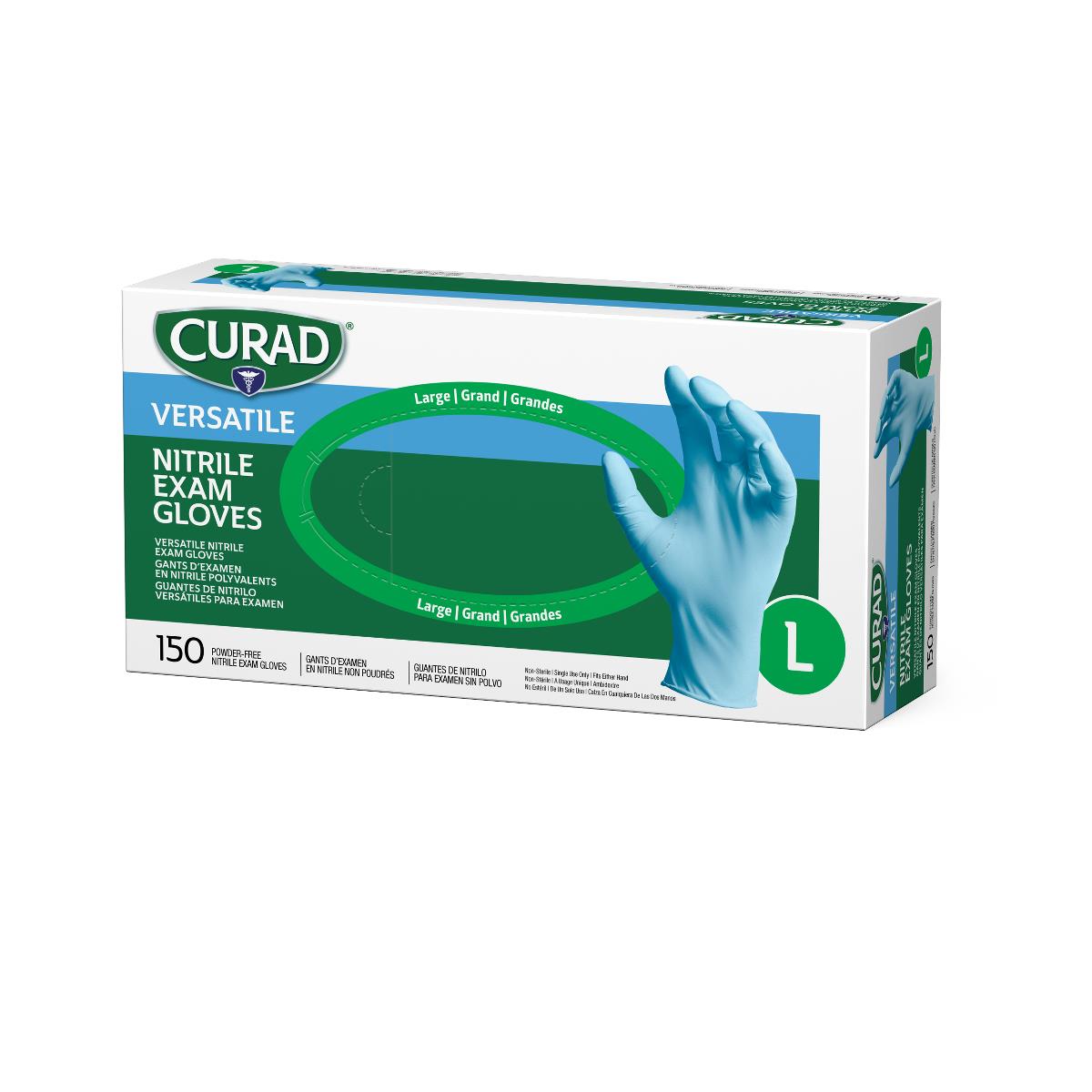 CURAD Powder-Free Textured Nitrile Exam Gloves Blue