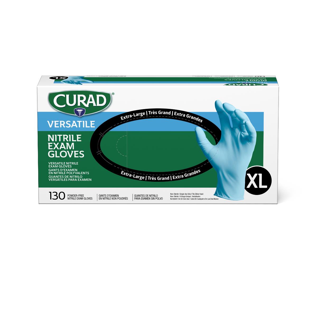 CURAD Powder-Free Textured Nitrile Exam Gloves Blue
