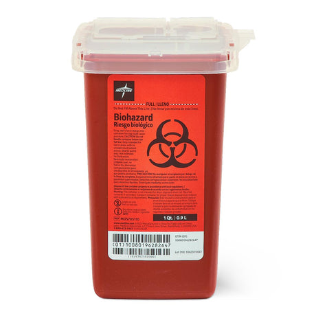 Sharps Container 1qt Phlebotomy Red Case/100