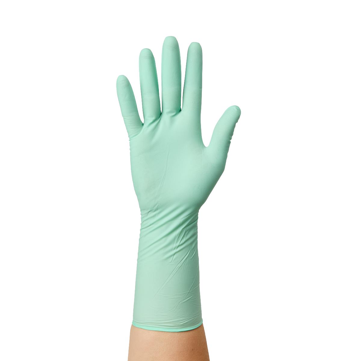 AloeTouch Sterile 12" Powder-Free Nitrile Exam Gloves Extended Cuff Green