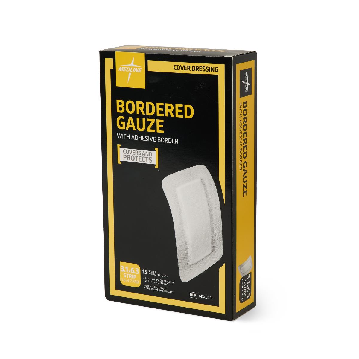 Medline Bordered Gauze Adhesive Island Wound Dressings