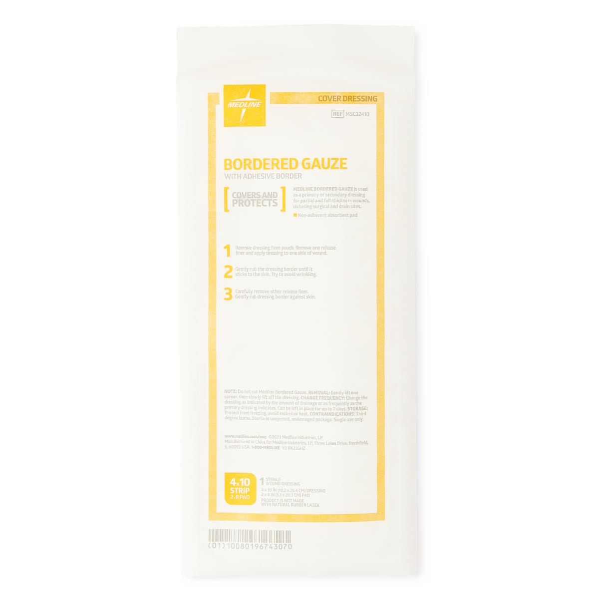 Medline Bordered Gauze Adhesive Island Wound Dressings