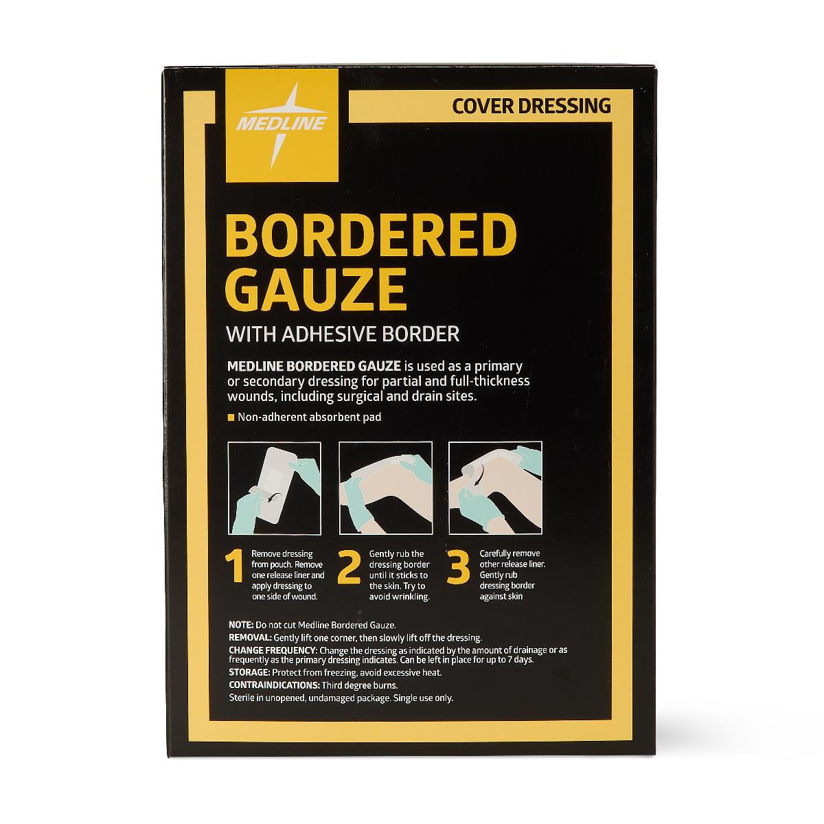 Medline Bordered Gauze Adhesive Island Wound Dressings