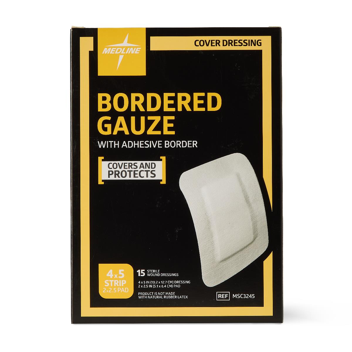 Medline Bordered Gauze Adhesive Island Wound Dressings