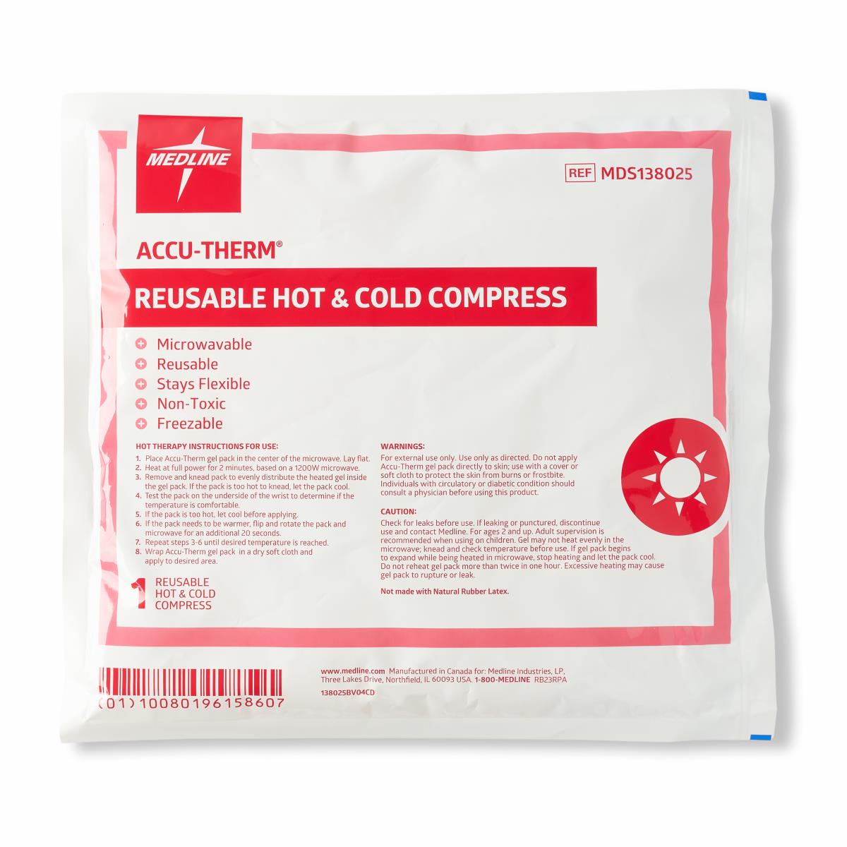 Cold/hot Pack Reusable Gel Type 10"x12" Case/12 Each