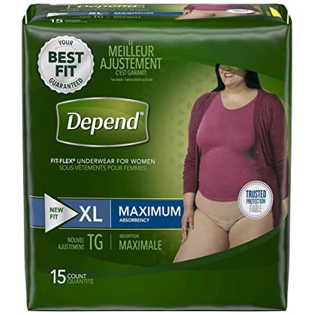 Ropa interior máxima Depend Fit-Flex, talla extragrande, para mujer