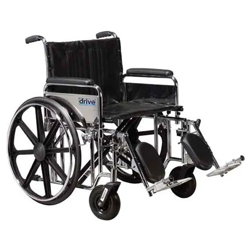 Sentra Extra Heavy Duty Wheelchair, Detachable Desk Arms, Elevating Leg Rests, 22" Seat - BeHope