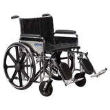 Sentra Extra Heavy Duty Wheelchair, Detachable Desk Arms, Elevating Leg Rests, 22" Seat - BeHope