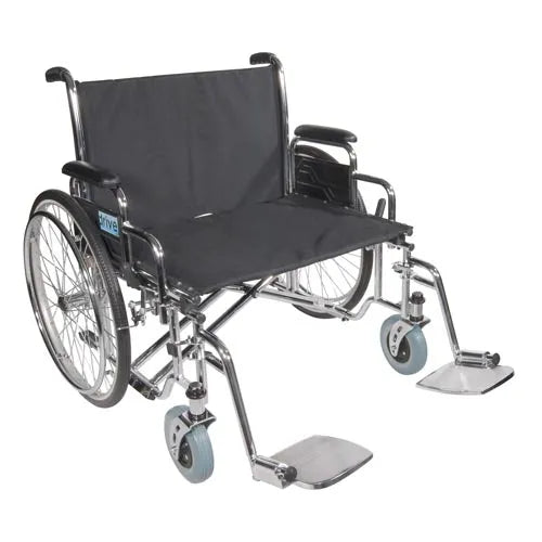 Sentra Ec Heavy Duty Extra Wide Wheelchair, Detachable Desk Arms, Elevating Leg Rests, 26" Seat - BeHope
