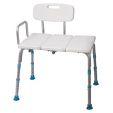 Banc de transfert réglable pour bain et douche Ea/1 avec dossier réversible, blanc cassé