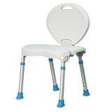 Chaise de bain et de douche pliante Ea/1 avec assise et dossier antidérapants, blanche