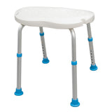 Chaise de bain et de douche réglable Ea/1 avec siège confortable antidérapant, blanche