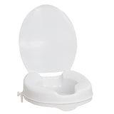 Siège de toilette surélevé avec couvercle Ea/1, 5 cm, blanc