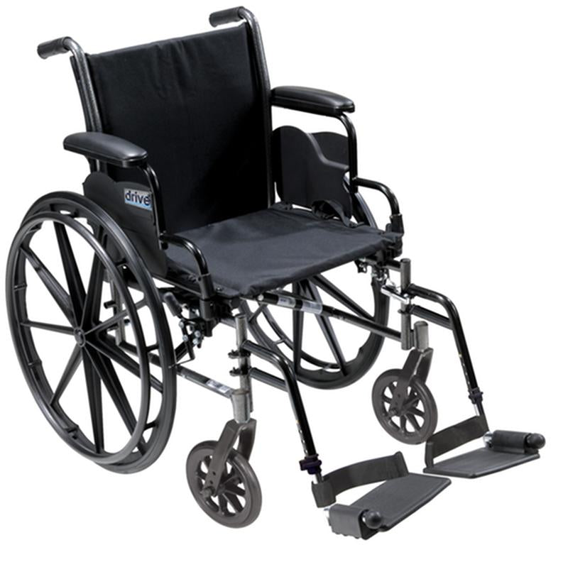 Silla de ruedas ligera Cruiser III con brazos abatibles y extraíbles, brazos de escritorio, reposapiés abatibles, asiento de 16" - 1 unidad