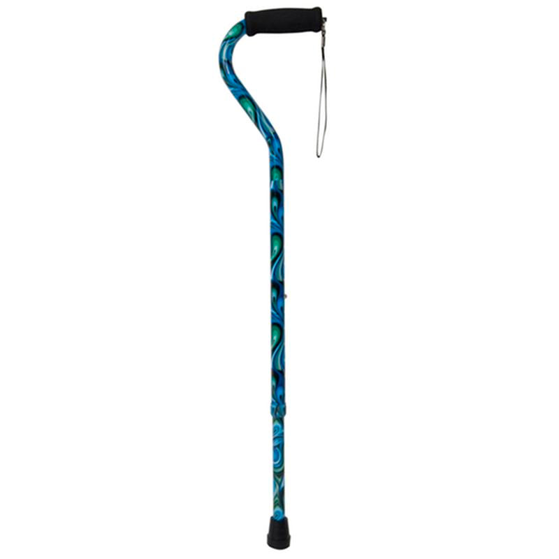 Foam Grip Offset Handle Walking Cane, Swirl - 1 Each