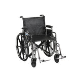Sentra Extra Heavy Duty Wheelchair, Detachable Desk Arms, Swing Away Footrests, 20" Seat - BeHope