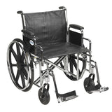 Sentra Ec Heavy Duty Wheelchair, Detachable Desk Arms, Swing Away Footrests, 24" Seat - BeHope