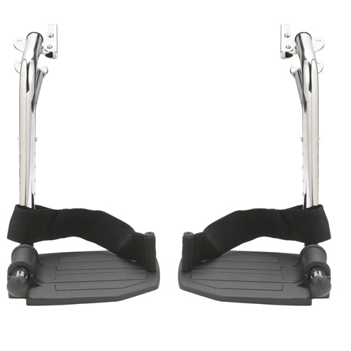 Chrome Swing Away Footrests With Aluminum Footplates, 1 Pair - BeHope