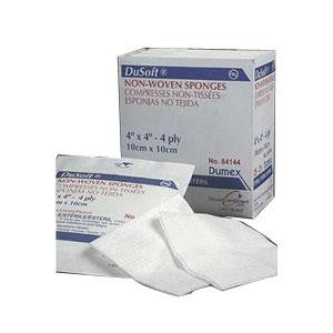 Bx/25 (2/Pk) Dusoft Sponge, Non-Woven,4In X 4In, 4Ply Sterile