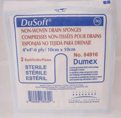 (Cs/20) Bx/35 Esponja de drenaje traqueal no tejida estéril, 2x2, 6 capas