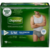Depend Fit-flex Maximum Underwear Sm/med Male Convenience - Package Of 19 - Behope