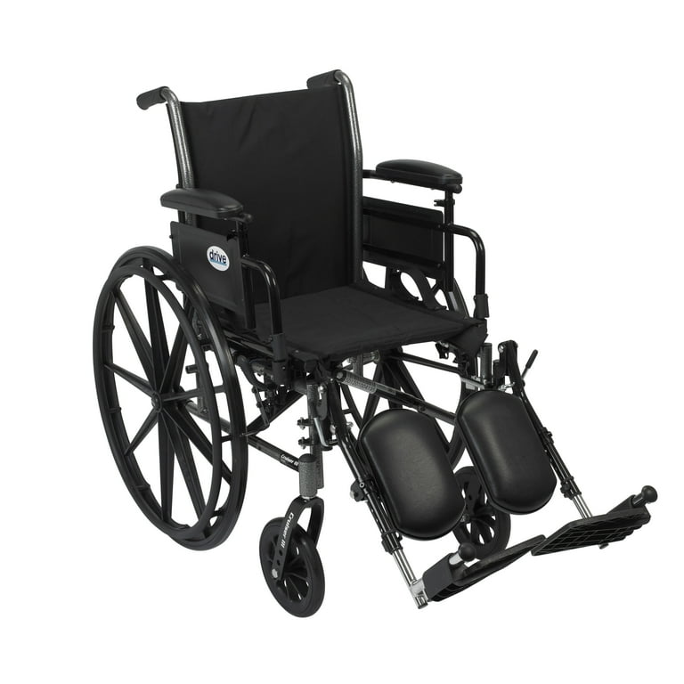 Cruiser Iii Light Weight Wheelchair With Flip Back Removable Arms, Adjustable Height Desk Arms, Swing Away Footrests, 16" - BeHope