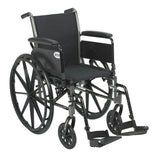 Cruiser Iii Light Weight Wheelchair With Flip Back Removable Arms, Full Arms, Swing Away Footrests, 16" Seat - BeHope