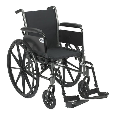 Cruiser Iii Light Weight Wheelchair With Flip Back Removable Arms, Full Arms, Swing Away Footrests, 16" Seat - BeHope