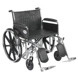 Sentra Ec Heavy Duty Wheelchair, Detachable Full Arms, Elevating Leg Rests, 24" Seat - BeHope